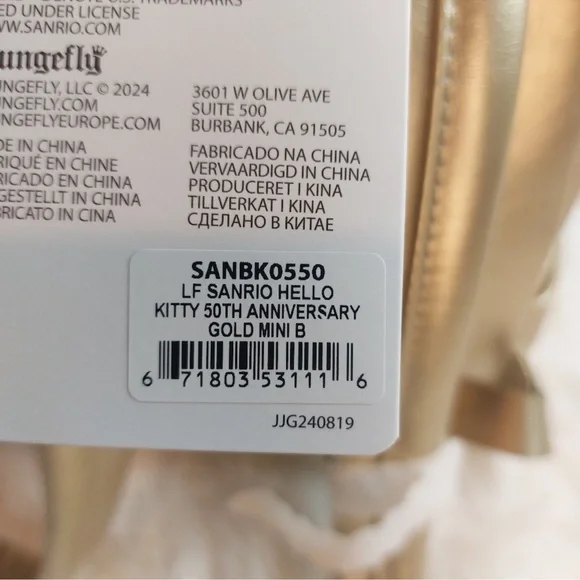 Hello Kitty 50th Anniversary Backpack Loungefly Sanrio NWT - Picture 6 of 6